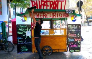 Italian bakes Fried Pizza on Bicycle Trailer | Panzerotti | Street Food Berlin Germany