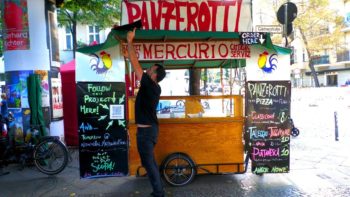 Italian bakes Fried Pizza on Bicycle Trailer | Panzerotti | Street Food Berlin Germany