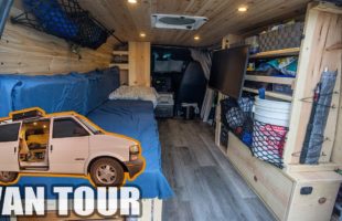 VAN TOUR | Off-Grid Camper Conversion from Chevy Astro, Full-Time Solo Van Life