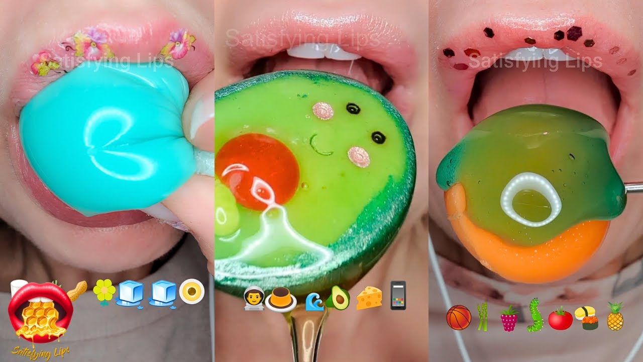18 Minutes Satisfying ASMR Eating Emoji Food Challenge Compilation Mukbang 먹방
