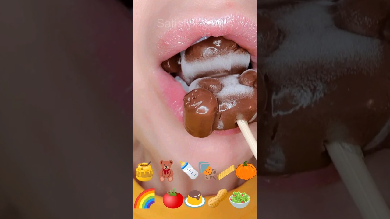 ASMR Satisfying Eating Crunchy & Soft Foods 🍯🍅🥜 #asmr #emojichallenge #satisfyingfood