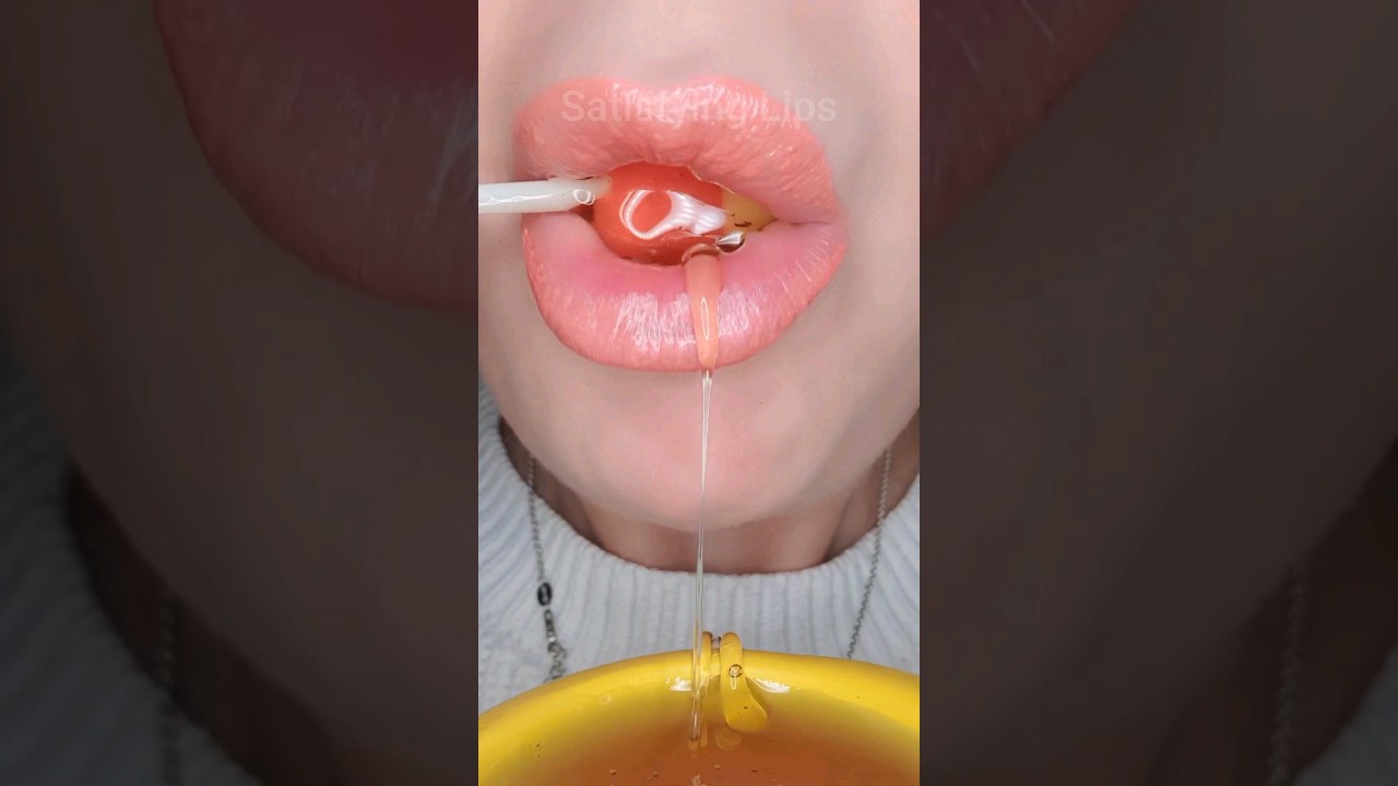 ASMR Satisfying Eating Emoji Fries Dipped In Honey #asmr #emojichallenege #asmrfood