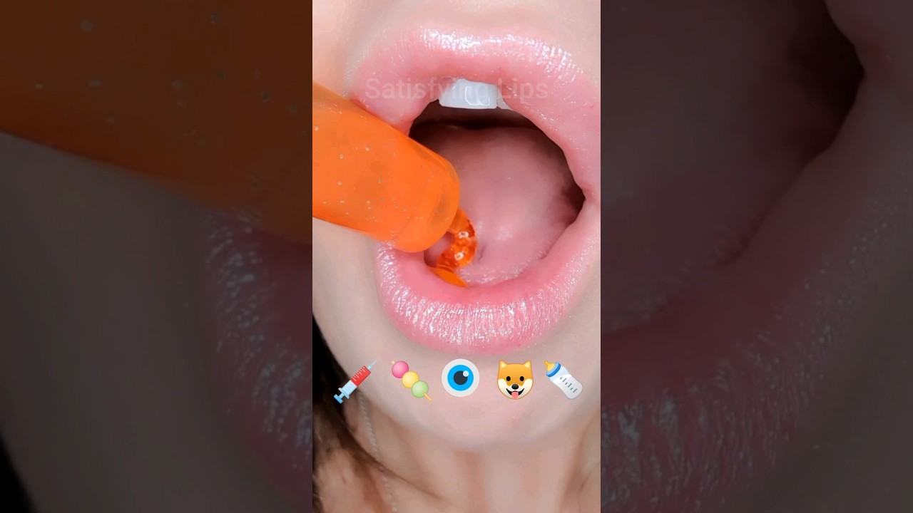 ASMR Satisfying Eating Tasty Mukbang Emoji Challenge 💉🐶👁 #asmr #emojichallenge #mukbang