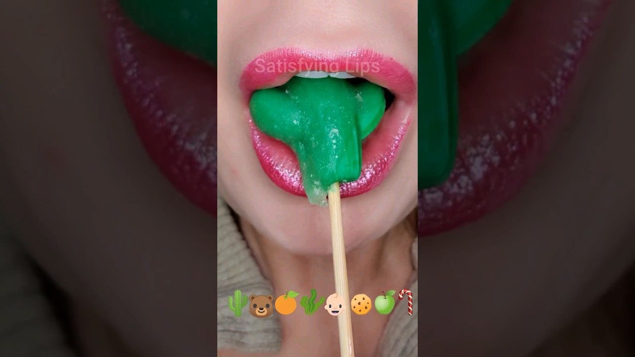 ASMR Satisfying Eating Tasty Mukbang Emoji Foods 🌵🧸🍏  #asmr #emojichallenge #asmreating