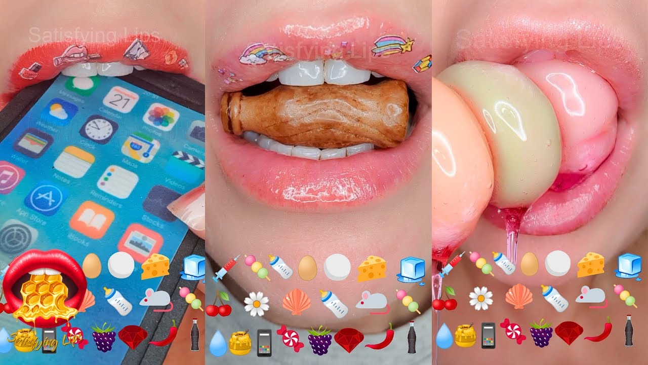 MUKBANG CHALLENGE ASMR Eating Emoji Food Challenge Satisfying Food 먹방