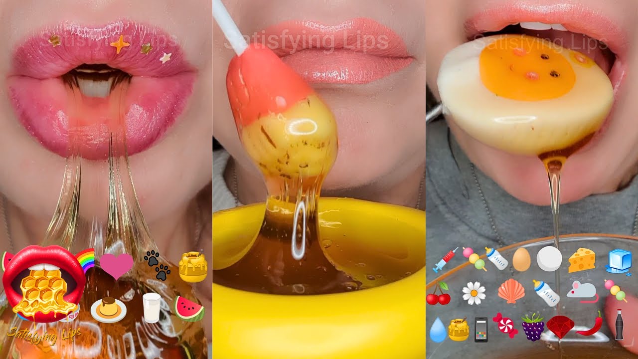 Satisfying ASMR Eating Emoji Food 15 minute Compilation Mukbang 먹방