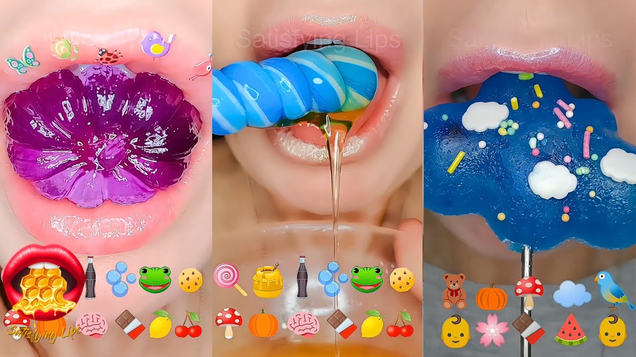 Satisfying ASMR Eating Emoji Food Edited Compilation Mukbang 먹방