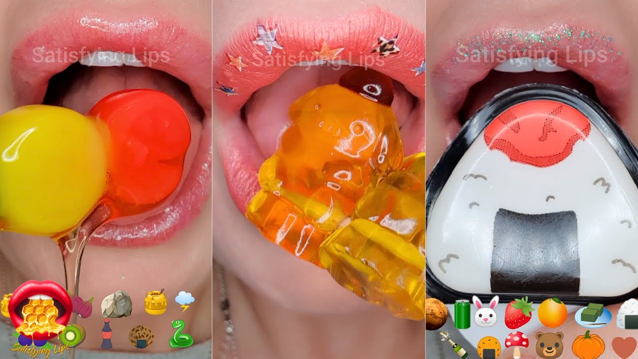15 Minutes RELAX SLEEP Satisfying ASMR Eating Emoji Food Challenge Compilation Mukbang 먹방