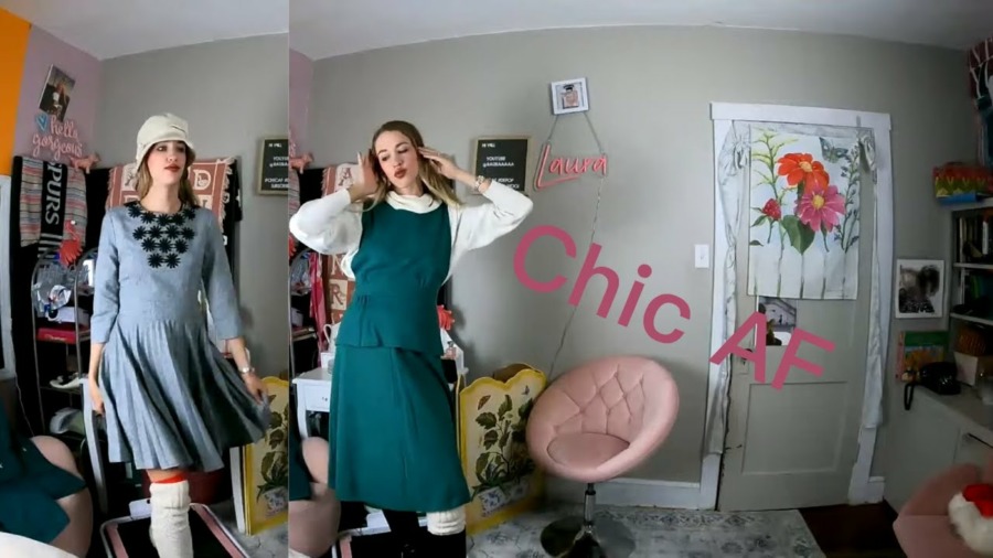 Santa Baby! Is doing a Chic Winter Lookbook thift haul #catwalk some #depop items #thrift #lookbook