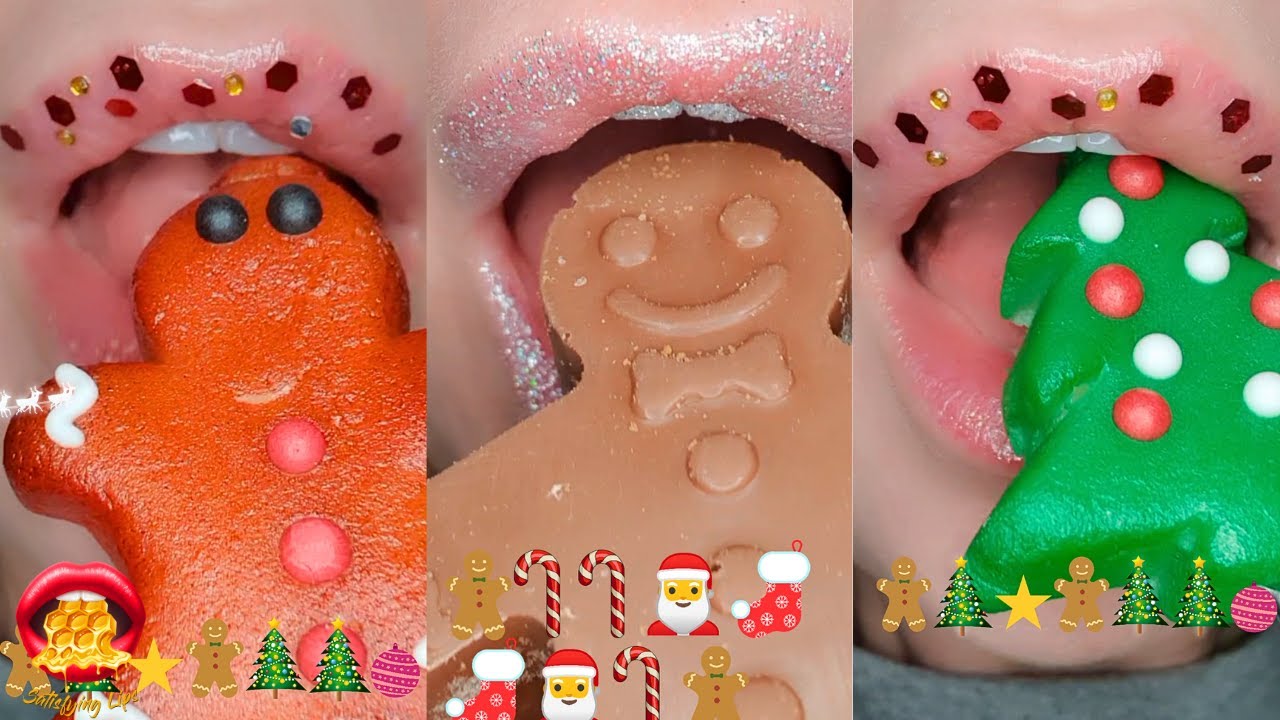 Satisfying CHRISTMAS EMOJI FOOD CHALLENGE! ASMR Eating Sounds Mukbang 먹방