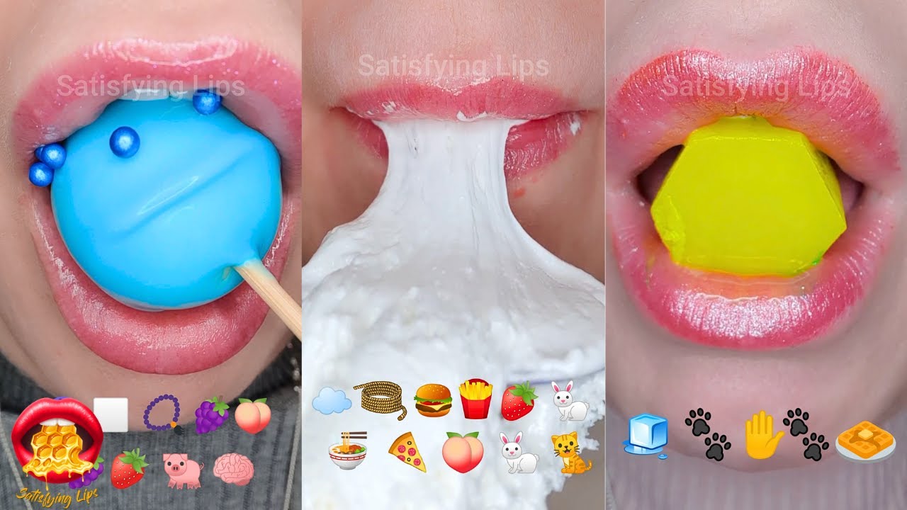 30 Minutes Sleep Relax Satisfying ASMR Eating Emoji Food Compilation Mukbang 먹방