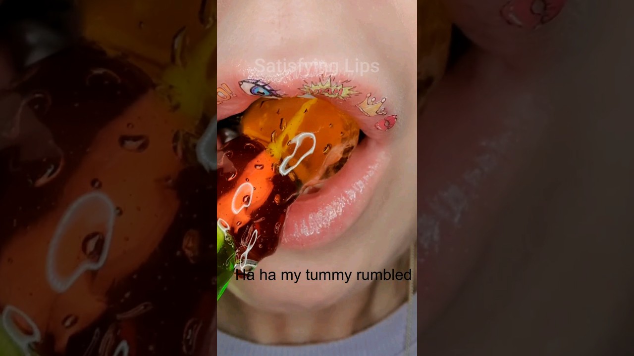 ASMR Satisfying Eating Crunchy Fruit Kebab 🥭🍓🍍🍊 #asmr #oddlysatisfying #mukbang