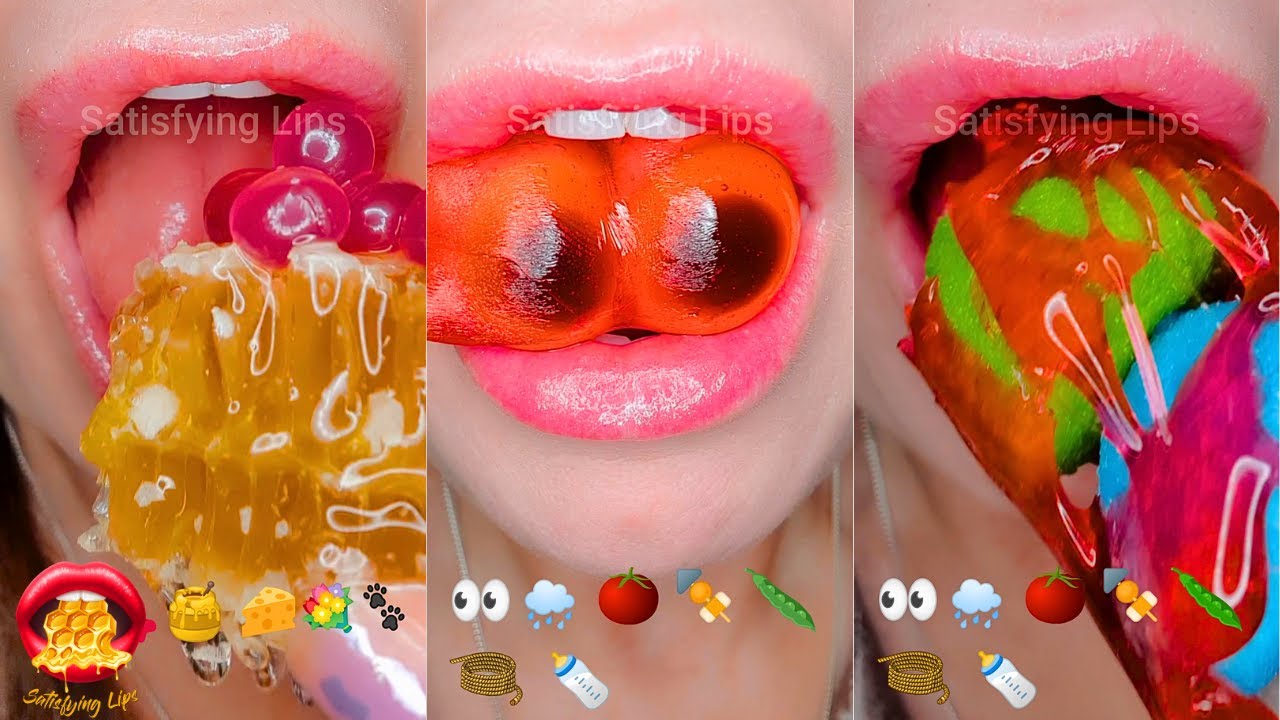 15 Minutes Sleep Relax Satisfying ASMR Eating Emoji Food Compilation Mukbang 먹방