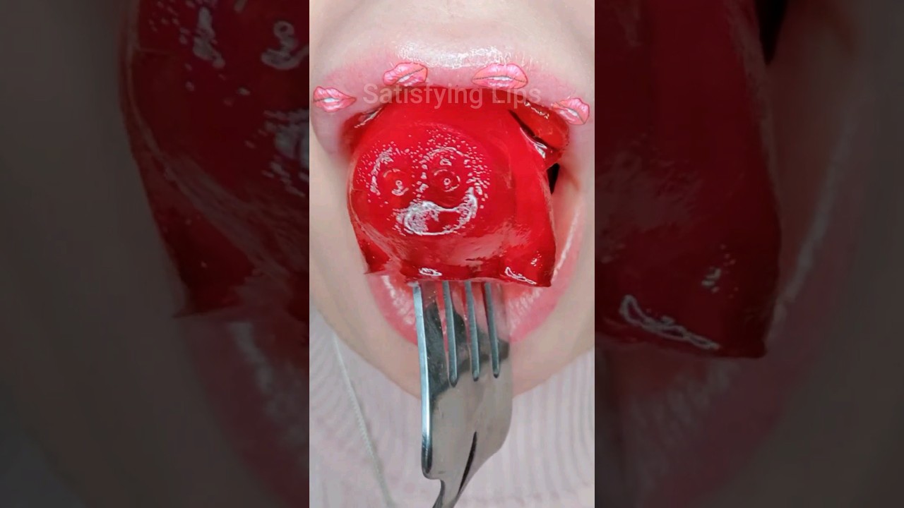 ASMR Satisfying Eating Jelly Pig 🐷 #asmr #asmrsounds #mukbang