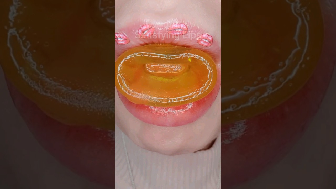ASMR Satisfying Eating Orange Jelly Pot 🍊 #jelly #asmr #mukbang