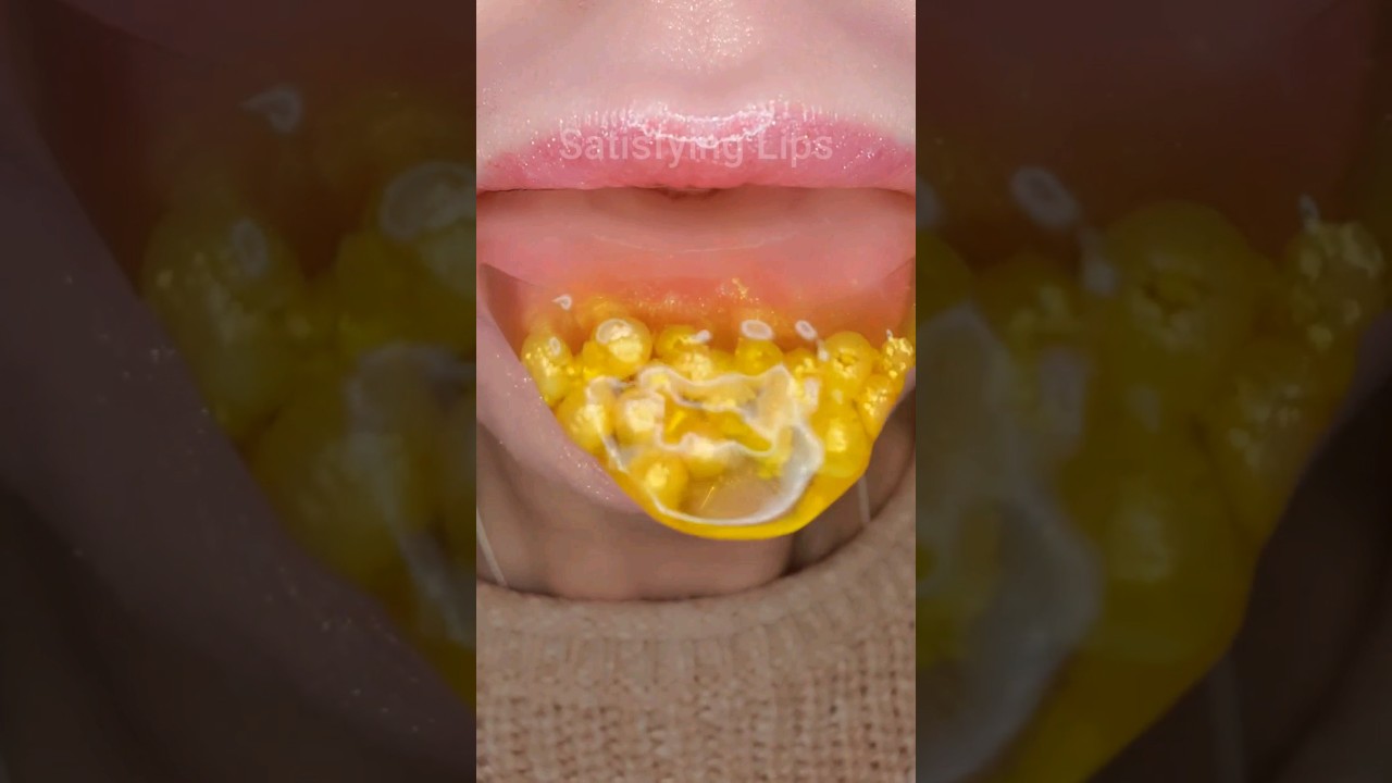 ASMR Satisfying Eating  Sweet Jelly Tongue 👅 #asmr #eatingsounds #satisfyingsounds
