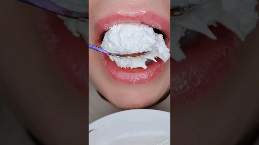 ASMR Satisfying Eating Tasty Marshmallow Fluff #asmr #oddlysatisfying #satisfyingvideo