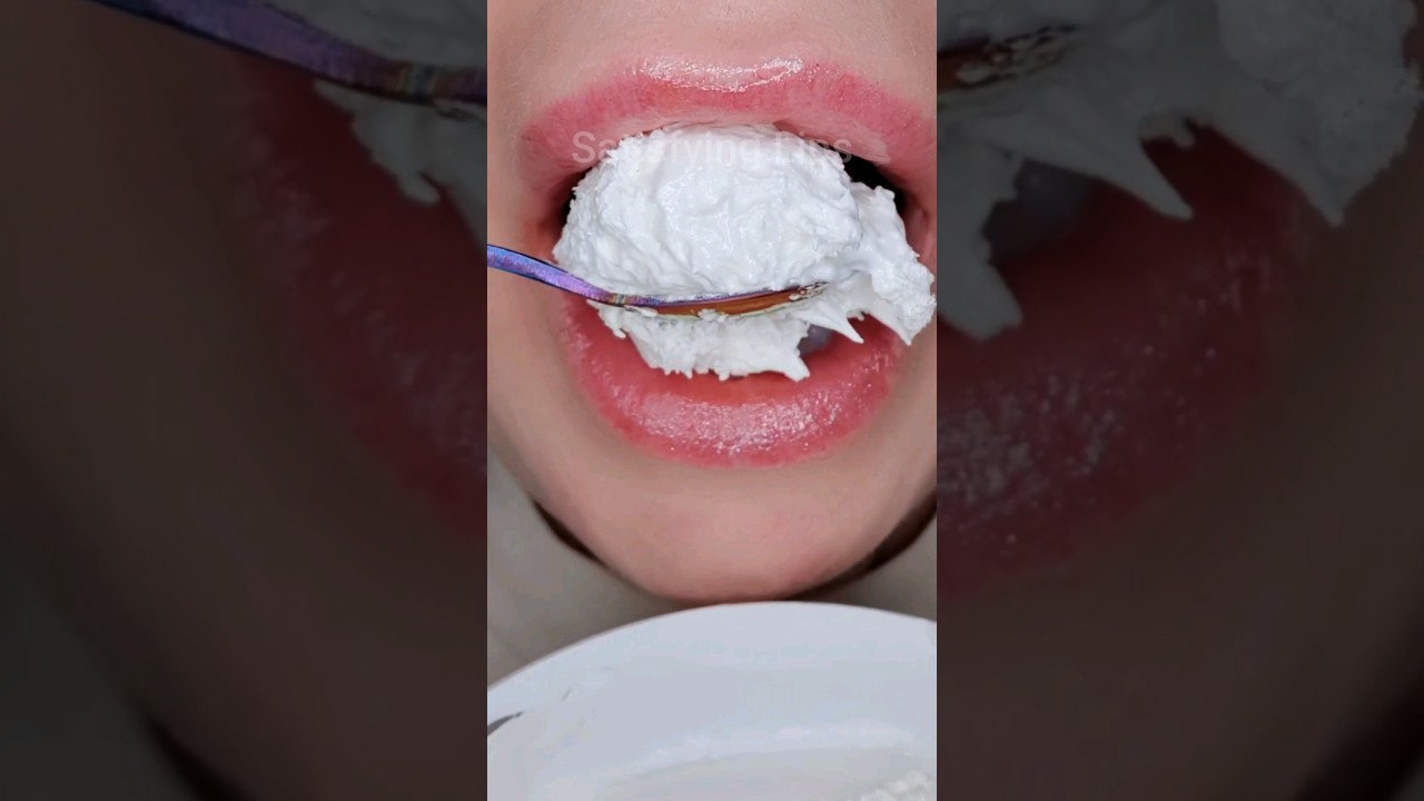 ASMR Satisfying Eating Tasty Marshmallow Fluff #asmr #oddlysatisfying #satisfyingvideo