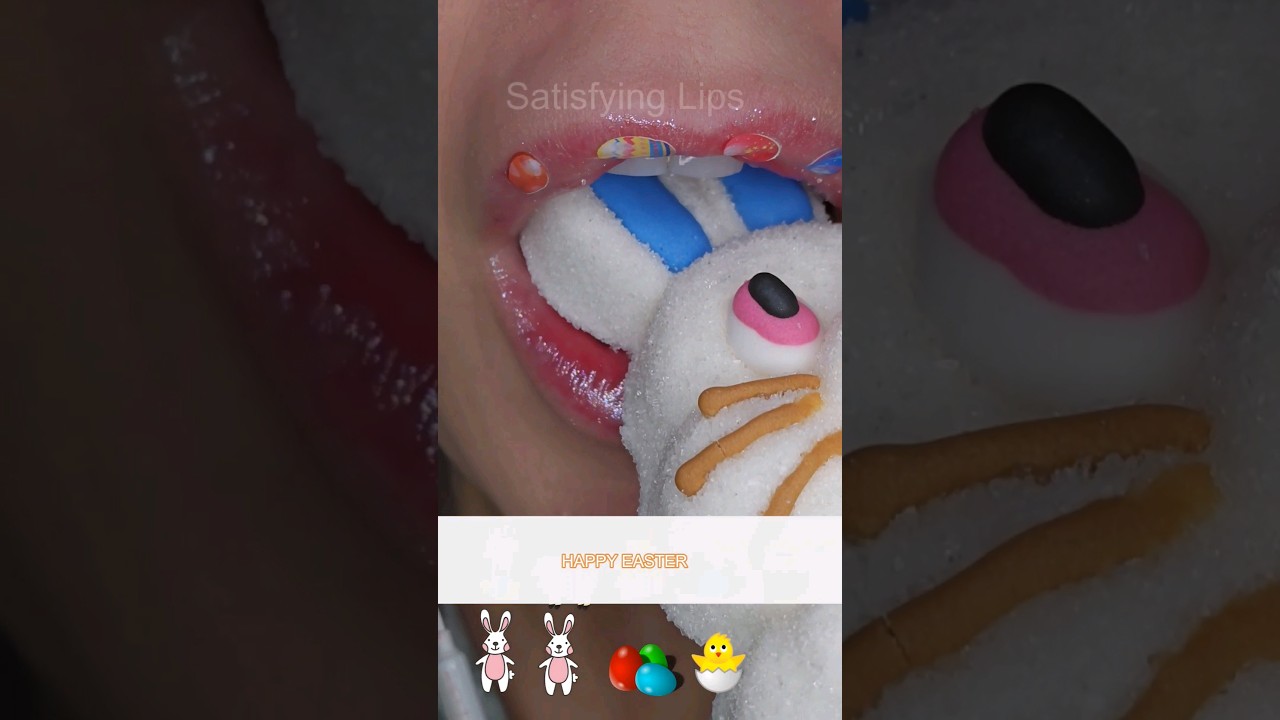ASMR Satisfying Eating Easter Emoji Foods #asmr #emojichallenge #satisfyingvideo
