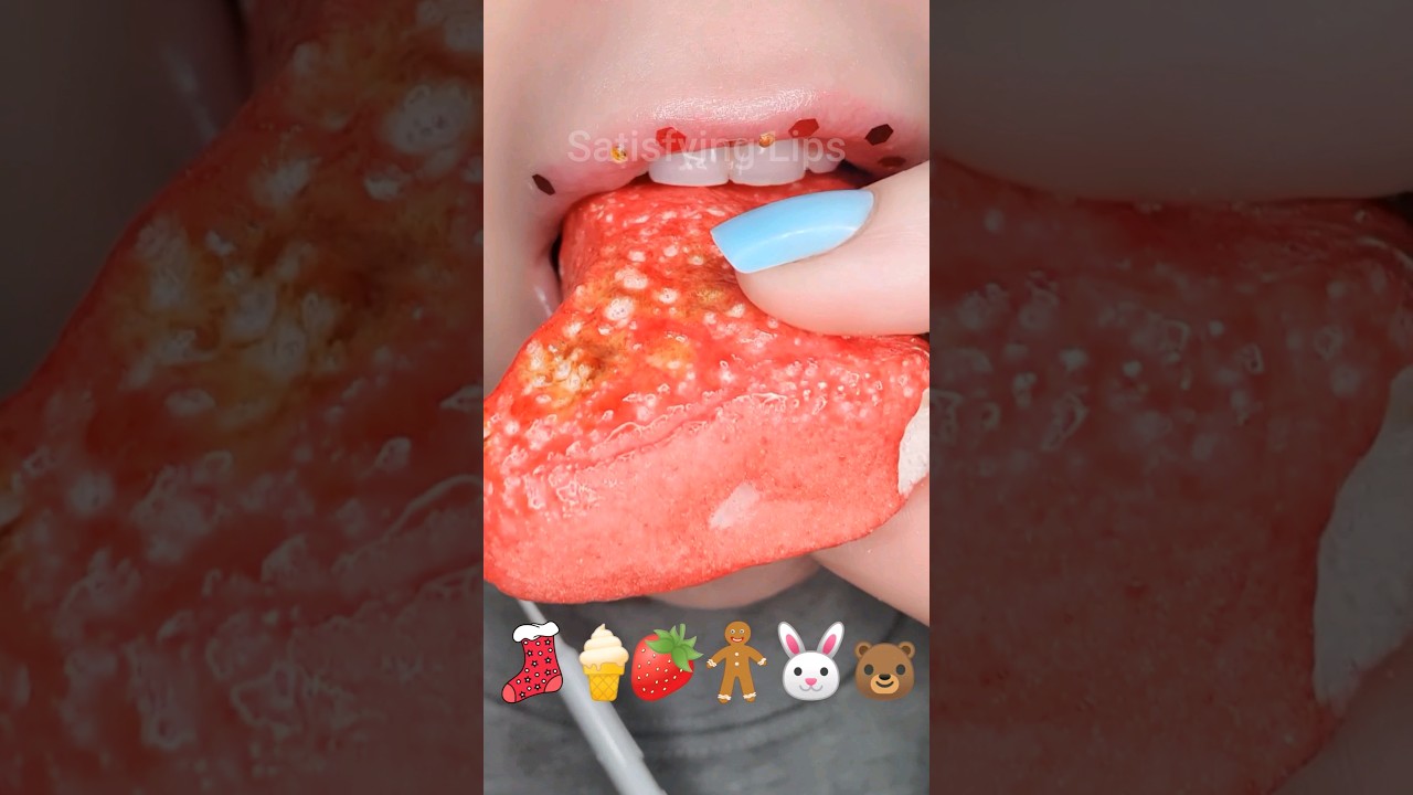 ASMR Satisfying Eating Emoji Marshmallows 👢🍦🧸 #asmr #emojichallenge #satisfyingsounds