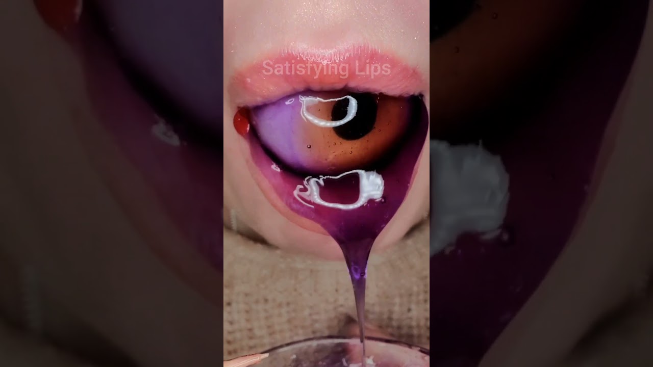 ASMR Satisfying Eating Gummy Eyeball In Honey 👁🍯 #asmr #honey #asmreating