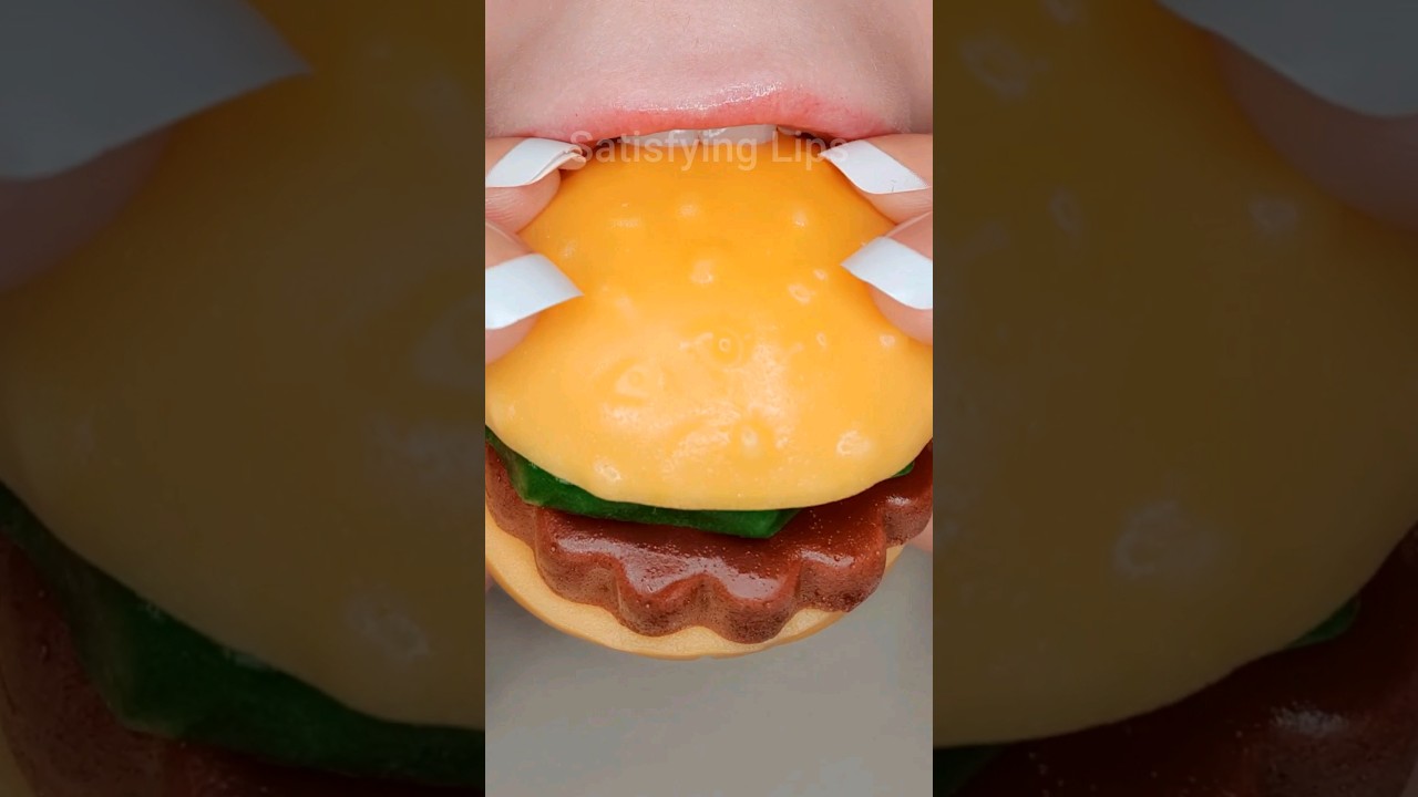 ASMR 🍔 Satisfying Eating Sweet Gummy Burger #burgers #asmr #satisfyingsounds