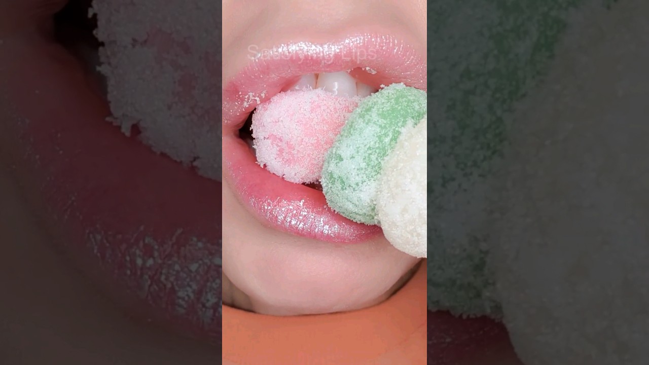 ASMR Satisfying Eating Tasty Emoji Treats #asmr #mochi #satisfying