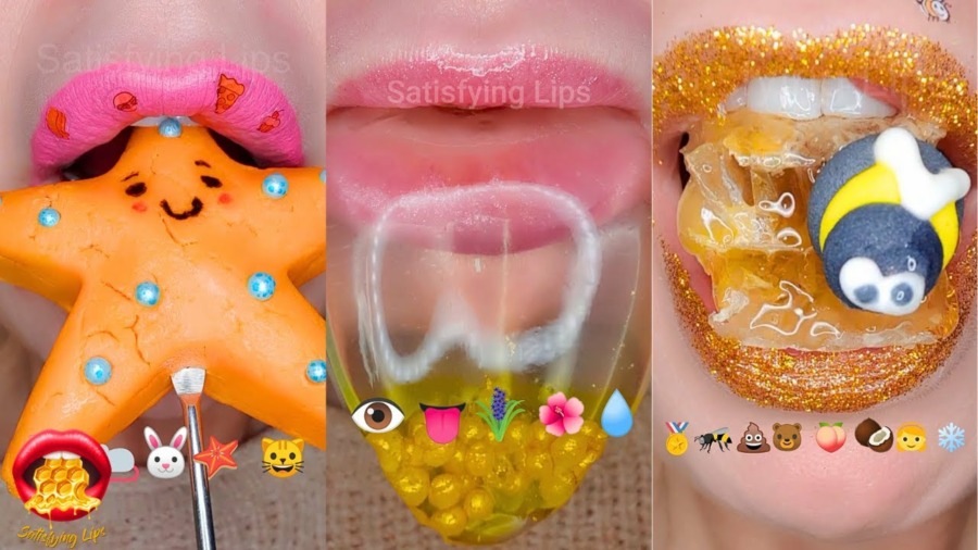 Satisfying ASMR EATING EMOJI FOOD CHALLENGE! COMPILATION Mukbang 먹방