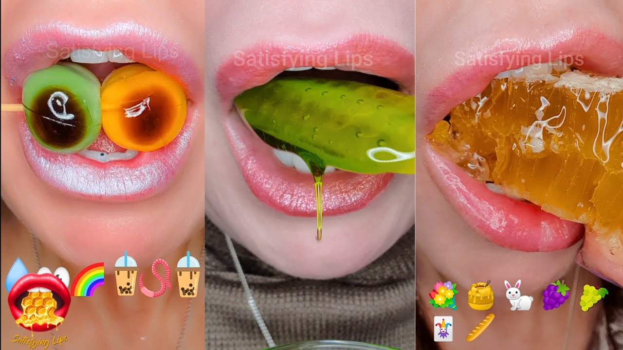 20 Minutes Sleep Relax Satisfying ASMR Eating Emoji Food Compilation Mukbang 먹방