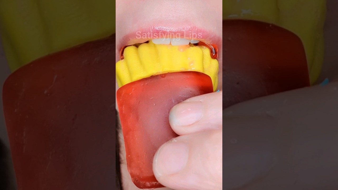 ASMR Satisfying Eating Gummy 🍟 #asmr #eatingsounds #springonshorts