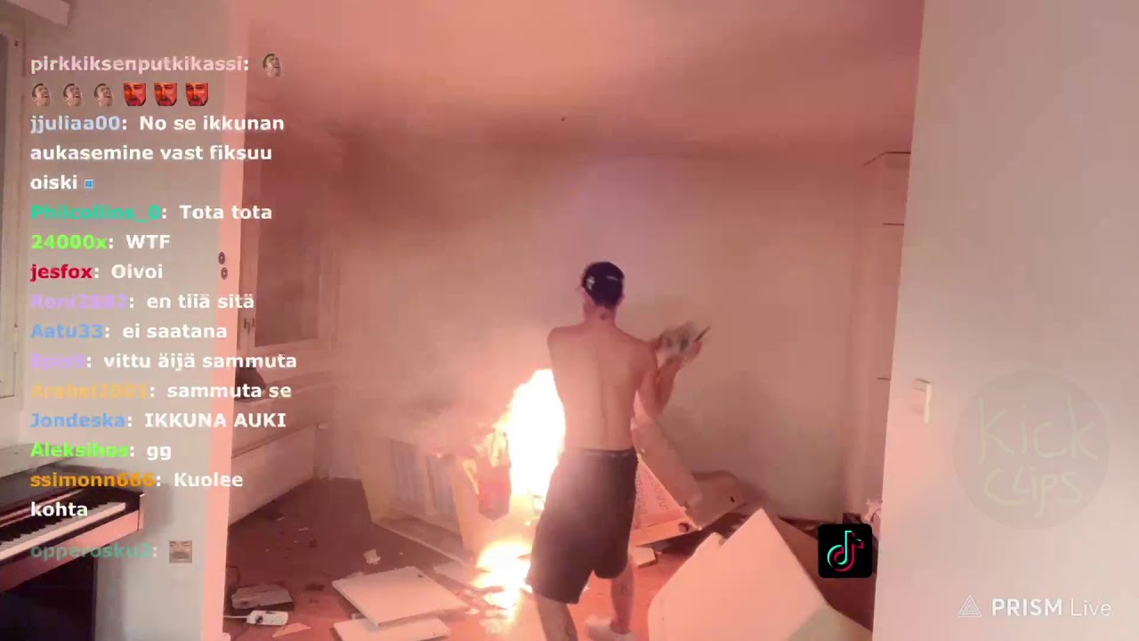 Finnish Kick streamer almost burns his house down for content! Gets arrested